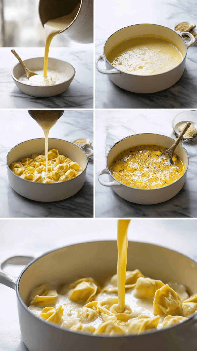 Creamy Tortellini Soup step 3 instructional process shot