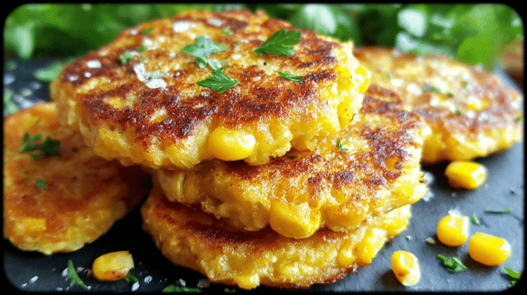 Crispy cheesy corn fritters hero shot