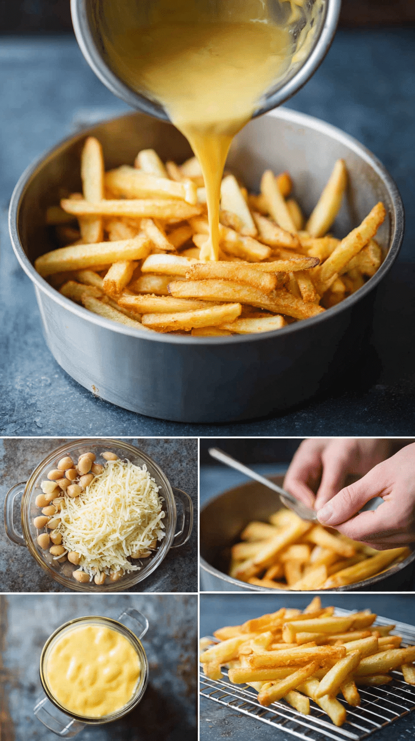 Preparing Crispy Louisiana Voodoo Fries step by step cooking process
