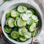 Recipe card image of Cucumber Salad with Dill Recipe in a white bowl