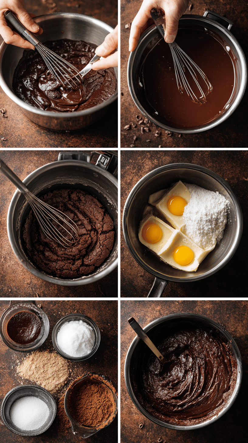 Preparing Fudgy Chewy Brookies step by step cooking process