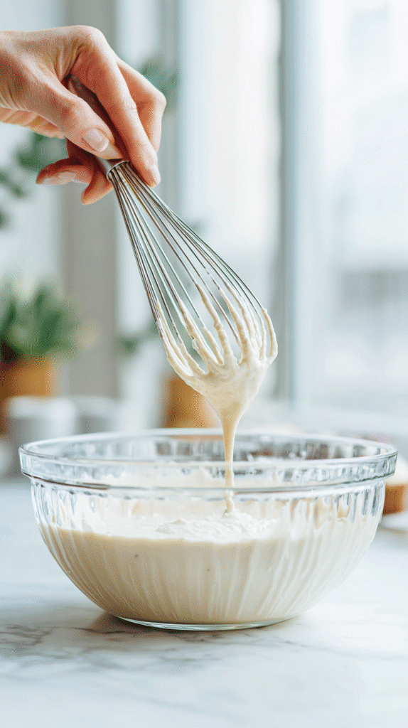 halloween cupcake brains batter being whisked
