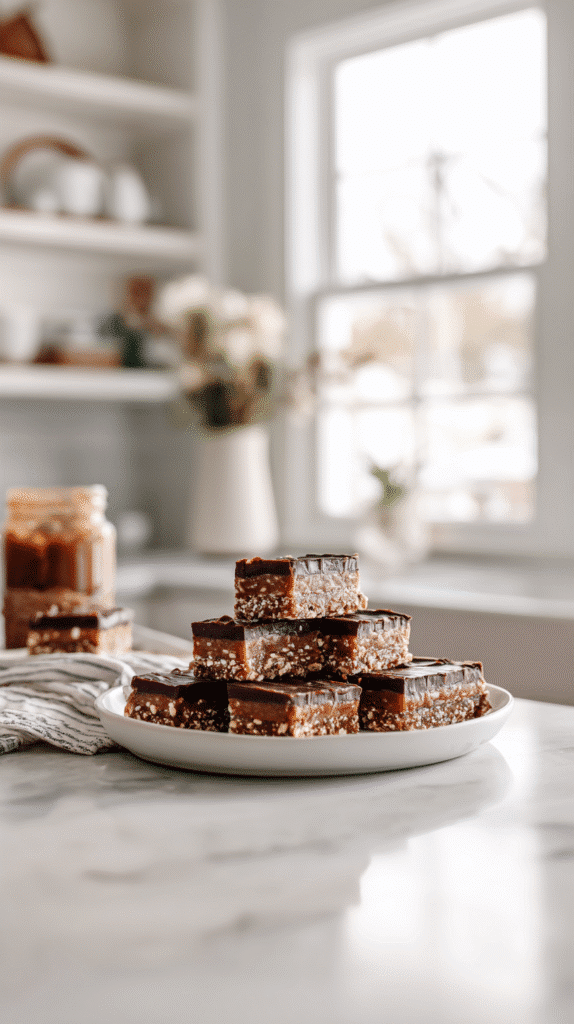 healthy date candy bars served on plate
