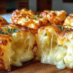 Hero shot of Mashed Potato Cheese Puffs with golden crispy exterior