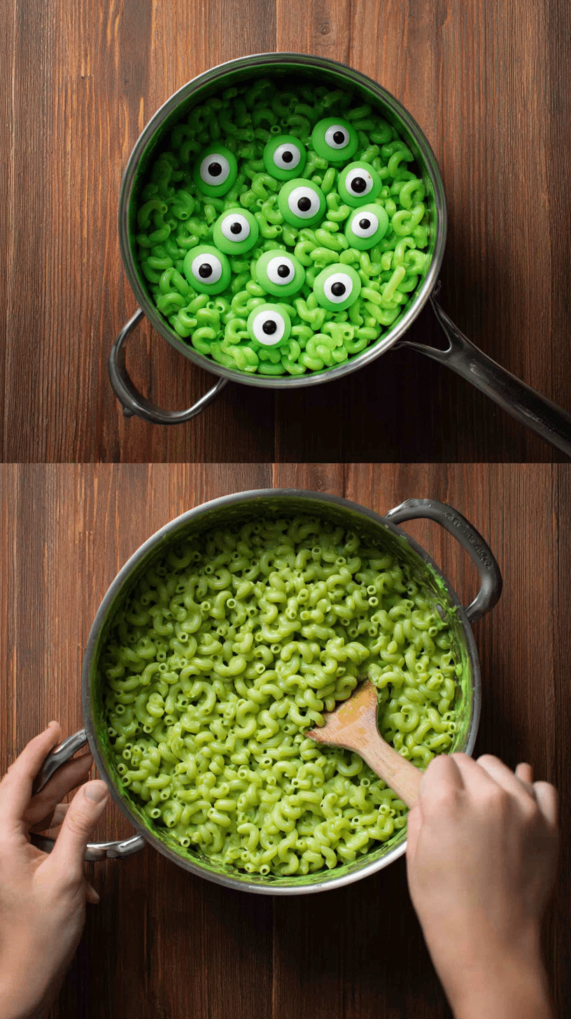 Preparing Monster Mac and Cheese step by step cooking process