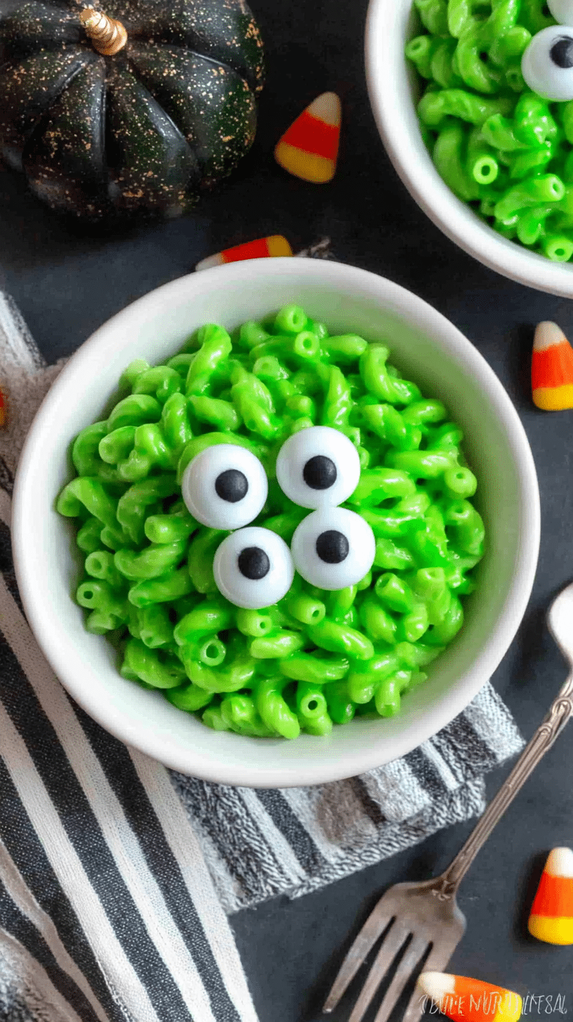 Monster Mac and Cheese being served on beautiful dinnerware