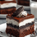 Mouthwatering Slutty Brownies being served on beautiful dinnerware