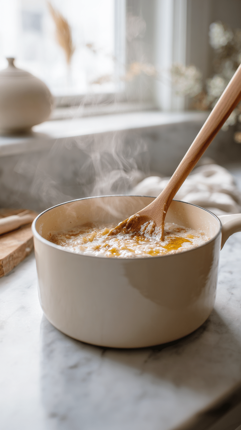 Browning butter for Oatmeal Sandwich Cookie in saucepan with golden brown bits