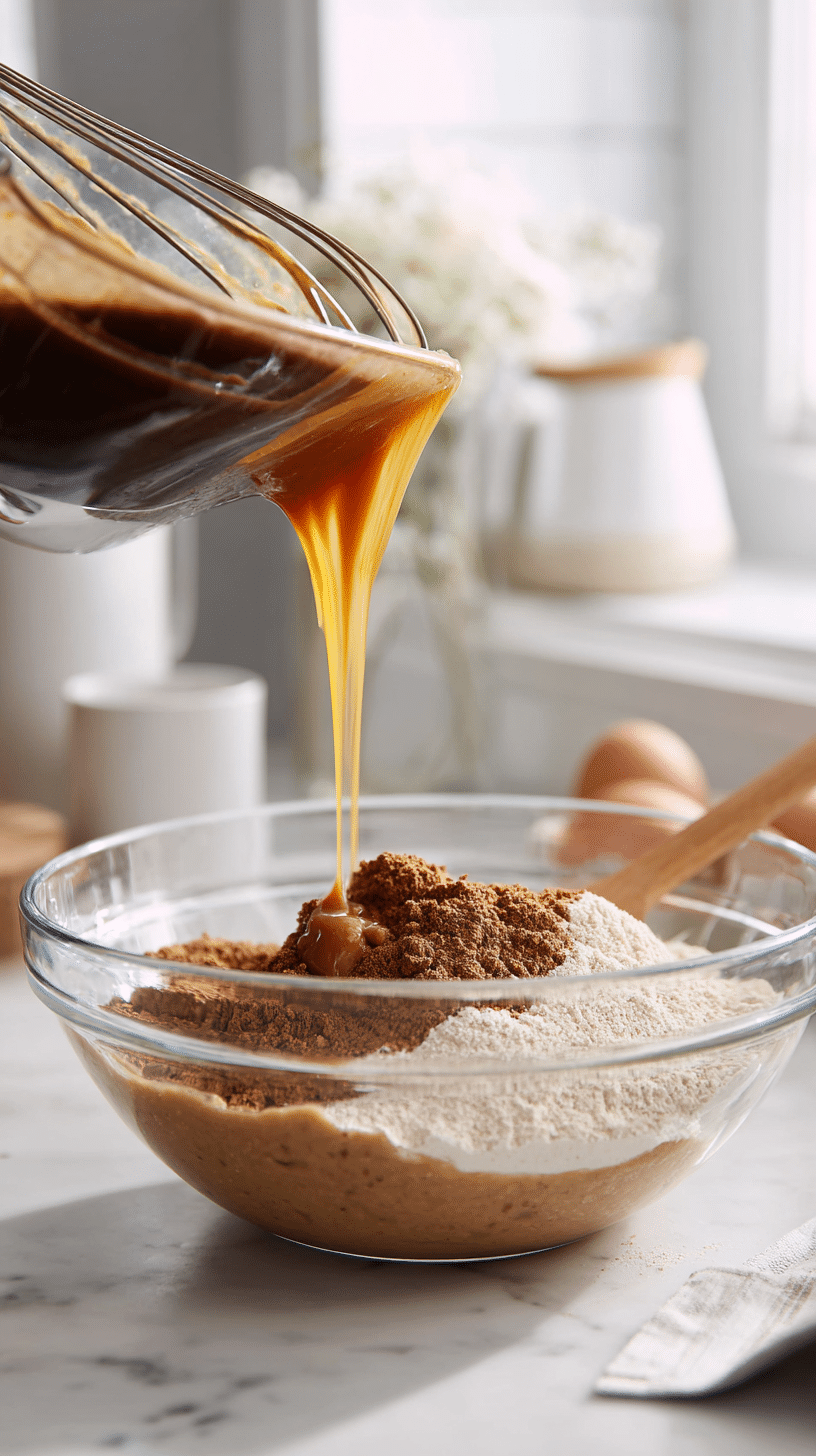 Mixing Oatmeal Sandwich Cookie dough with brown butter and dry ingredients