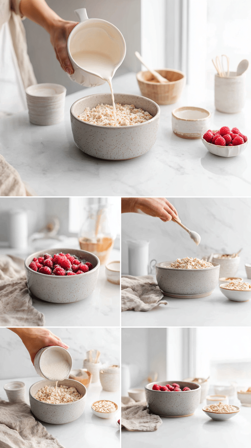 Overnight Oats Rezepte step 2 instructional process shot