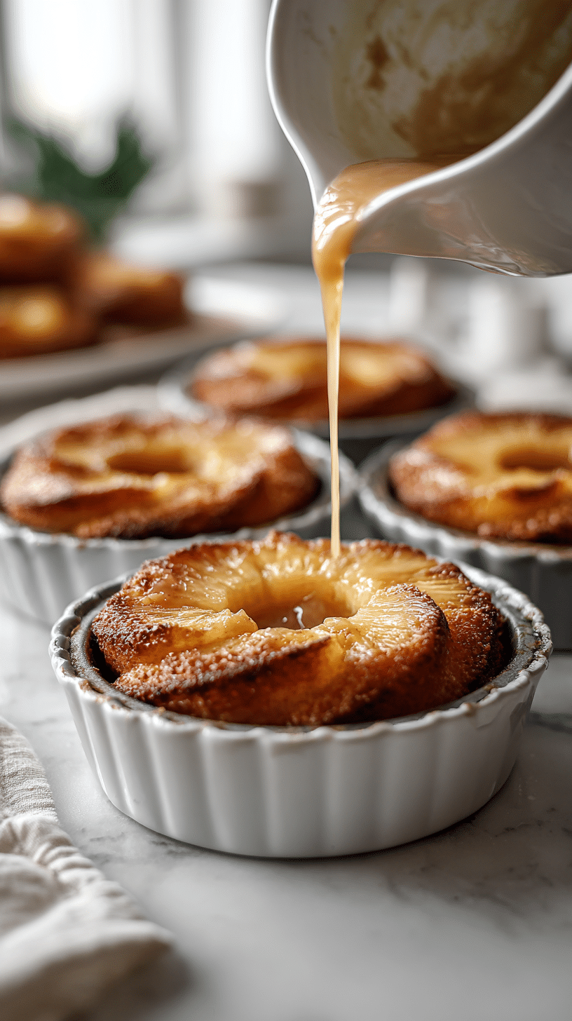 Pineapple Upside-down cheesecakes step 3 instructional process shot