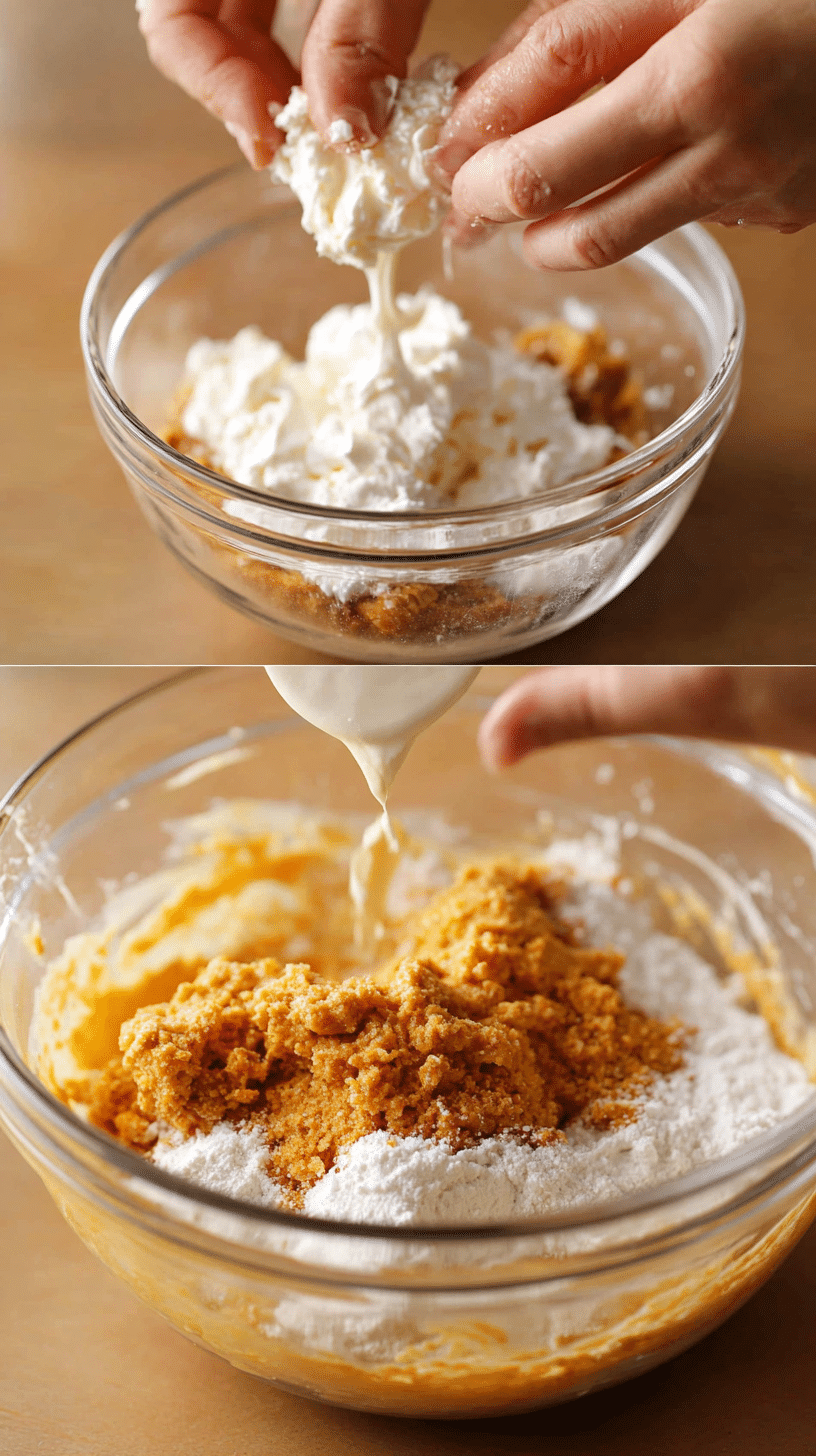 Preparing Pumpkin Cheesecake Cookies step by step cooking process