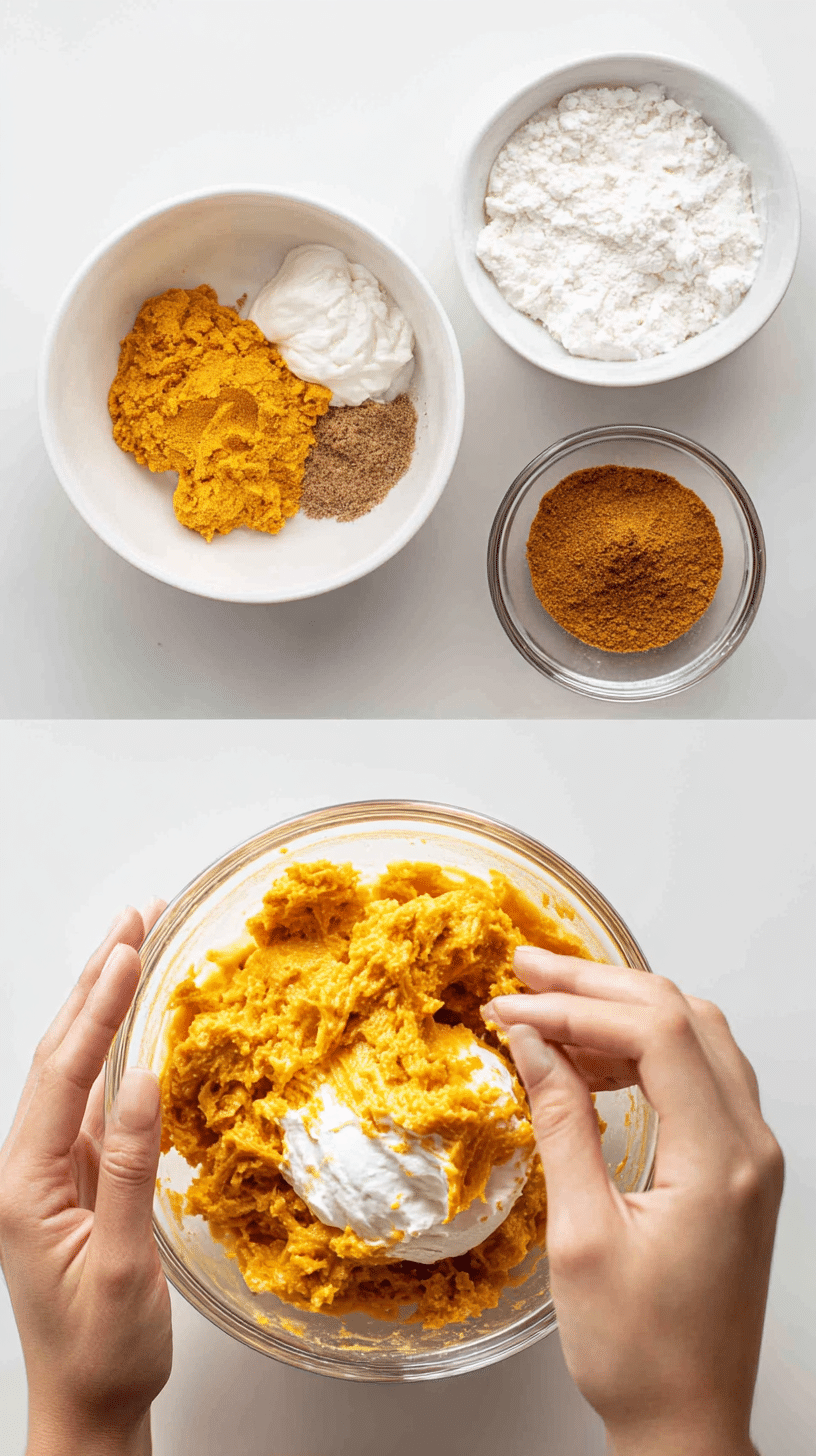 Preparing Pumpkin Cheesecake Truffles step by step cooking process