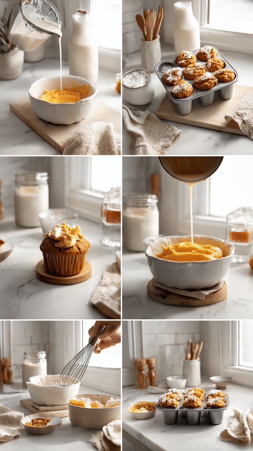 Pumpkin Muffins with Maple Cream Cheese Filling step 2 instructional process shot