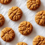 Pumpkin Pie Cookies arranged in grid on parchment for recipe card