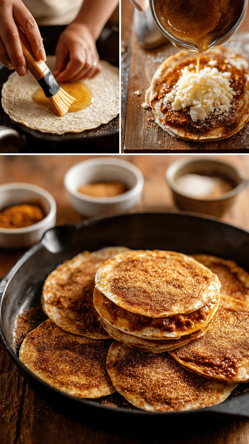 Preparing Pumpkin Pie Tacos step by step cooking process
