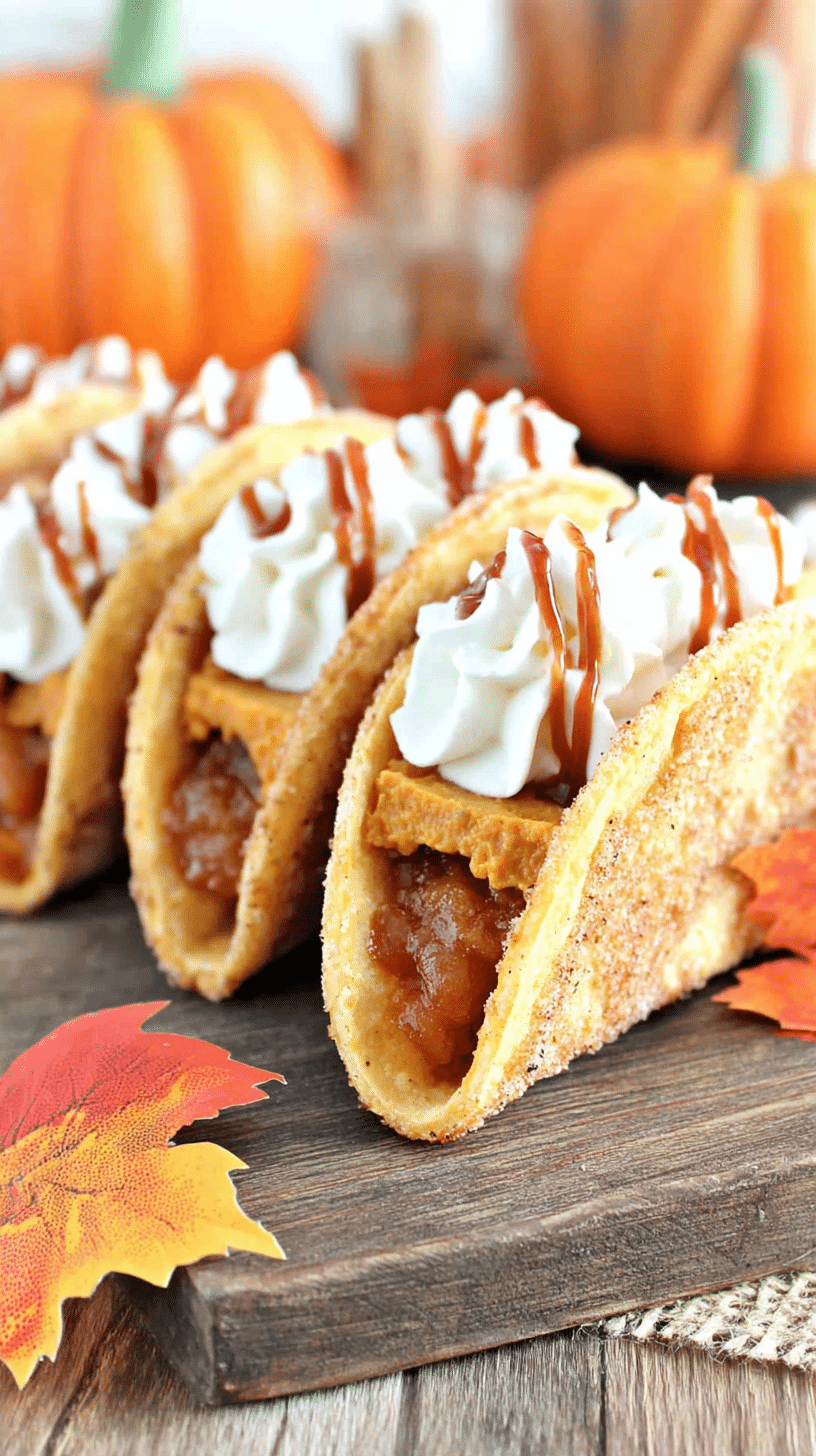 Pumpkin Pie Tacos being served on beautiful dinnerware
