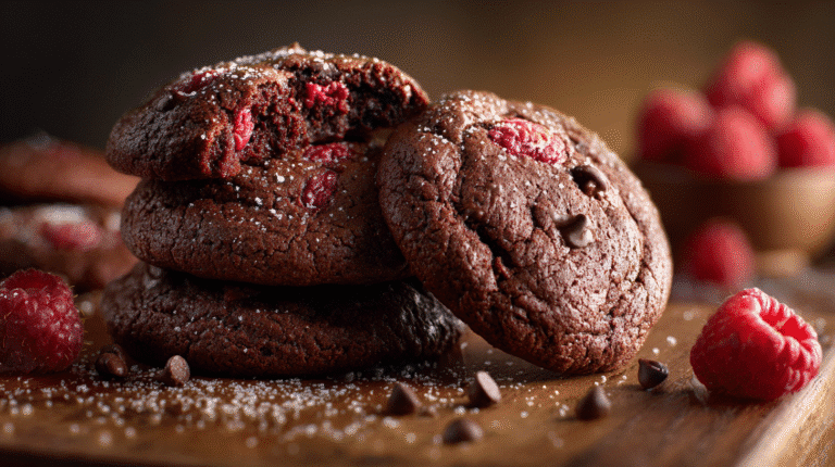 Hero shot of Raspberry Fudgy Chocolate Cookies
