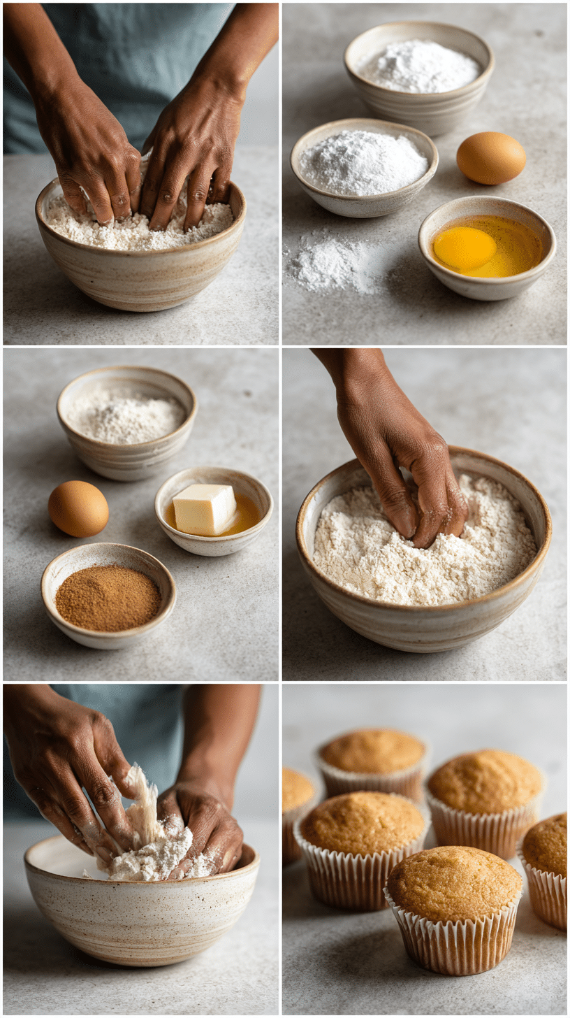 Preparing Snickerdoodle Cupcakes step by step cooking process
