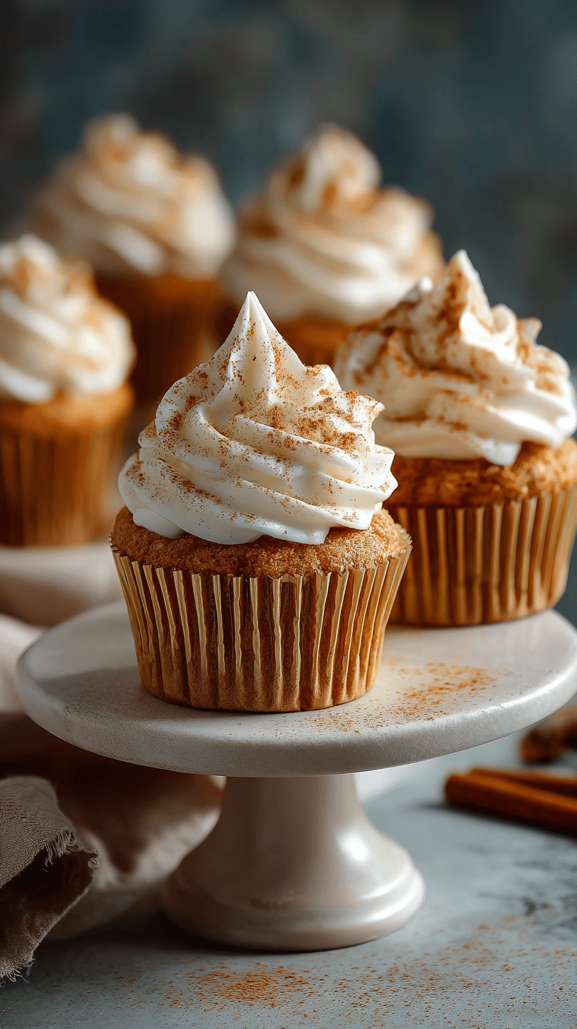 Snickerdoodle Cupcakes being served on beautiful dinnerware