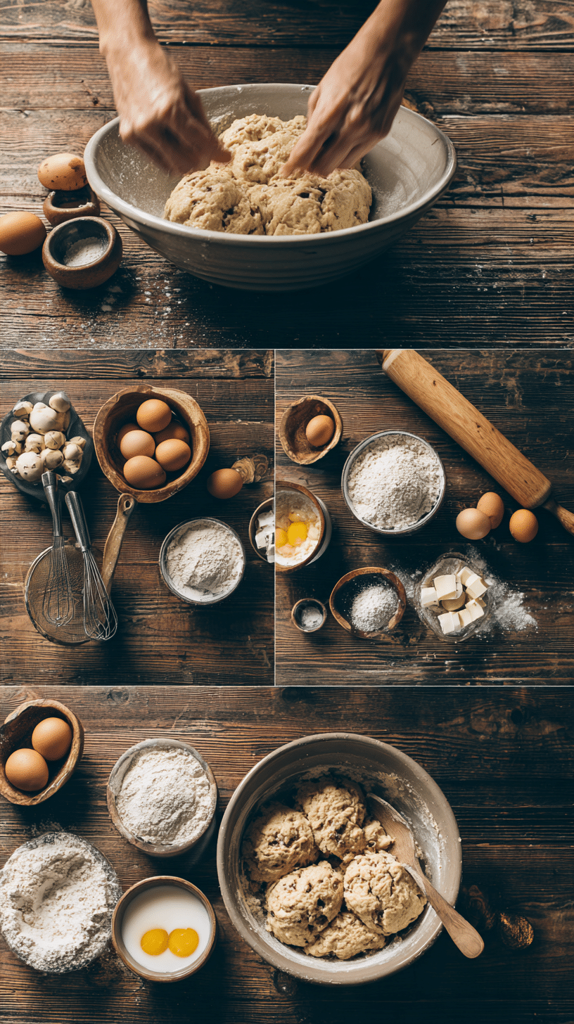 Preparing Sourdough Hot Cross Buns step by step cooking process