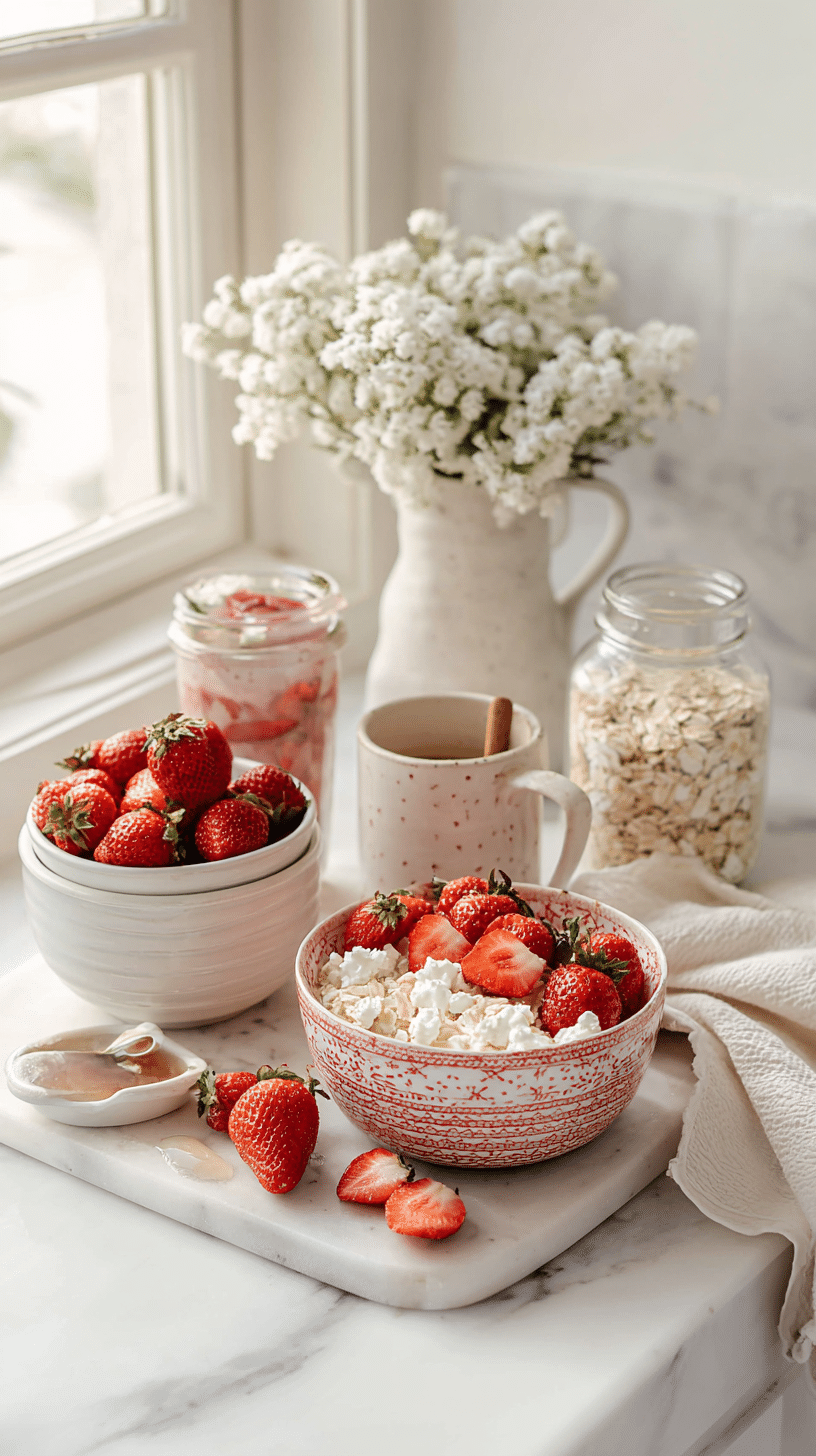 Strawberries and Cream Overnight Oats Recipe step 1 instructional process shot