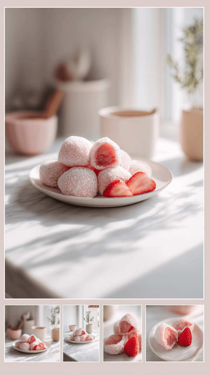 Strawberry Mochi Recipe recipe card with complete instructions