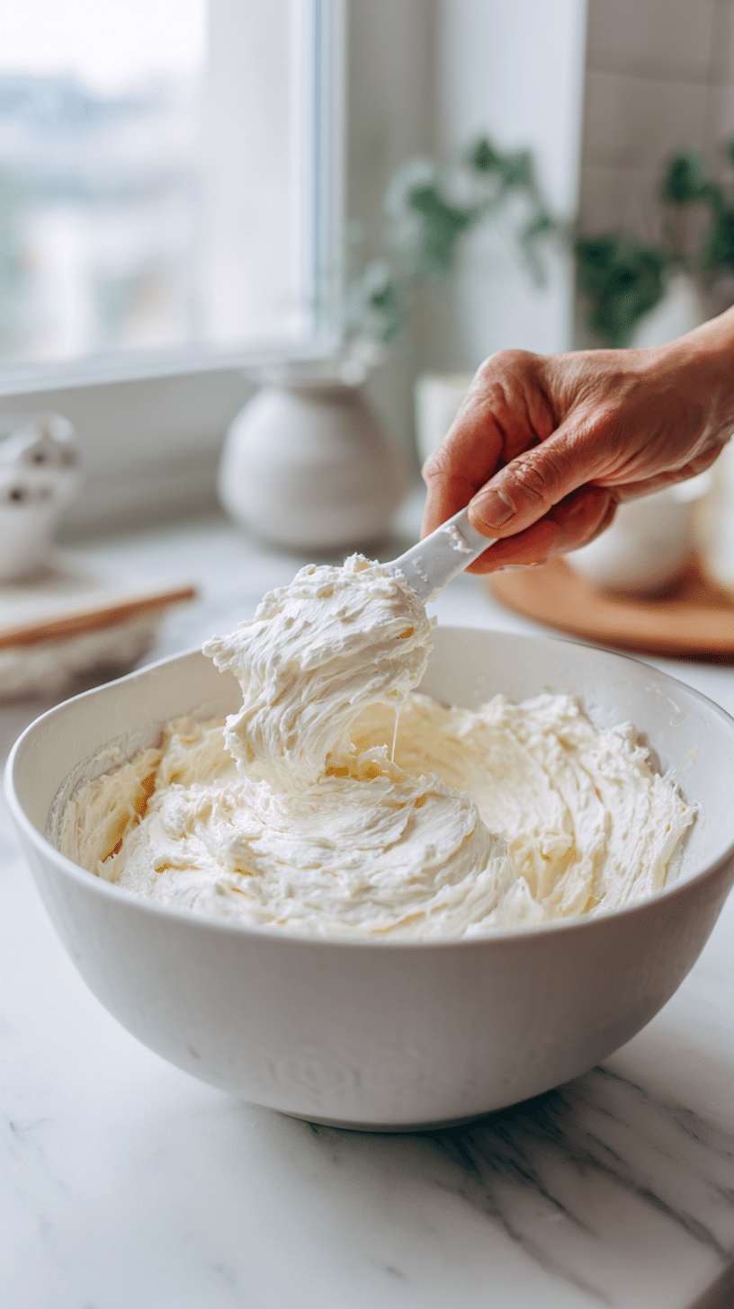Strawberry Shortcake Recipes step 3 showing folding sour cream into batter