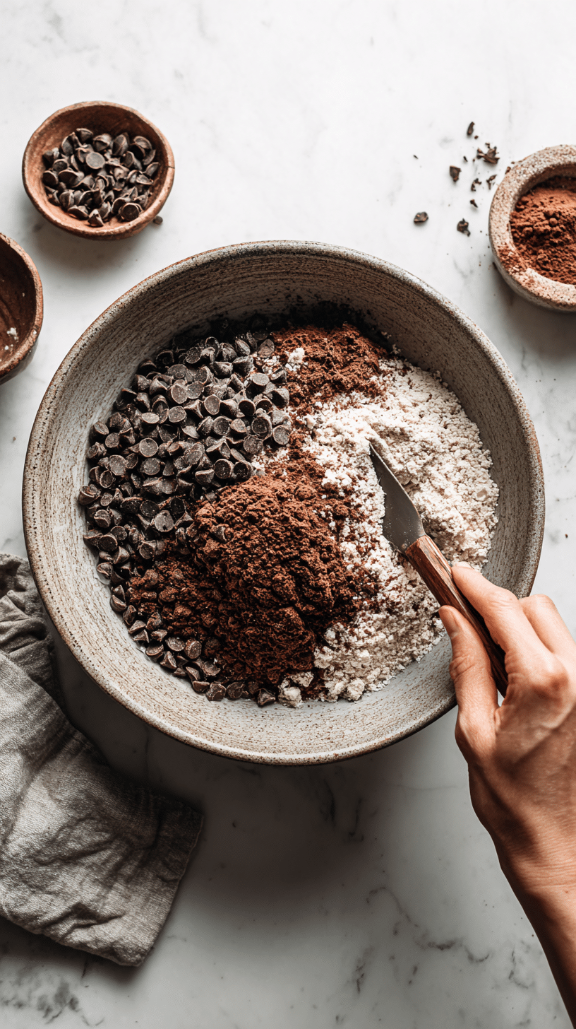 Mixing eggs for Sugar Free Keto Chocolate Muffins