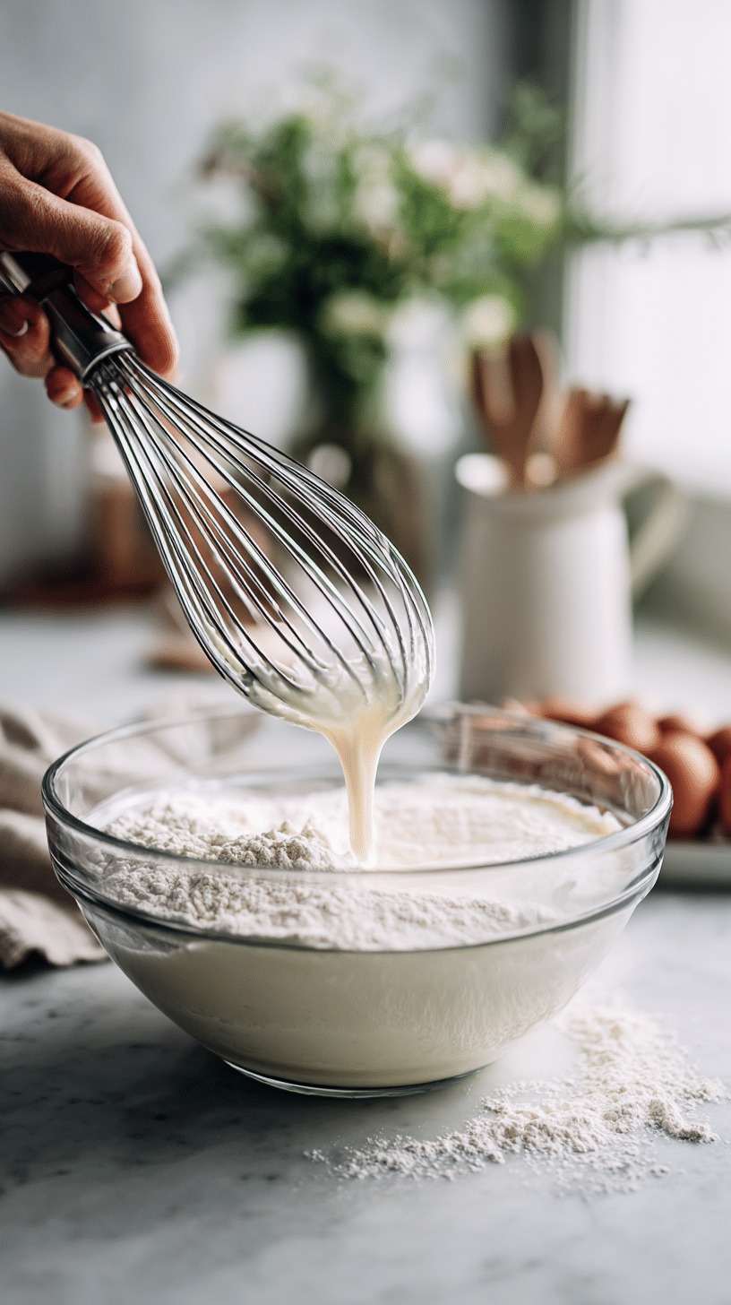 Pouring almond milk for Sugar Free Keto Chocolate Muffins
