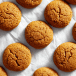 Top-down view of Vegan Pumpkin Pie Cookies arranged on parchment paper