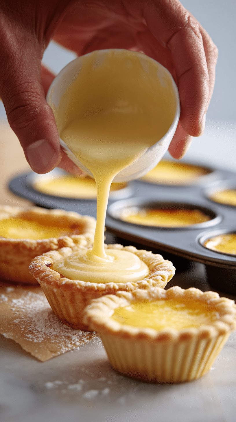 Preparing Authentic Portuguese Custard Tarts step by step cooking process