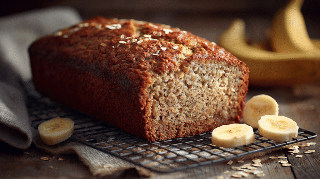 Banana Bread hero shot with golden crust and moist texture
