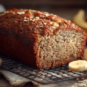 Banana Bread hero shot with golden crust and moist texture