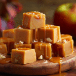 Hero shot of Caramel Apple Fudge with creamy texture and caramel swirl