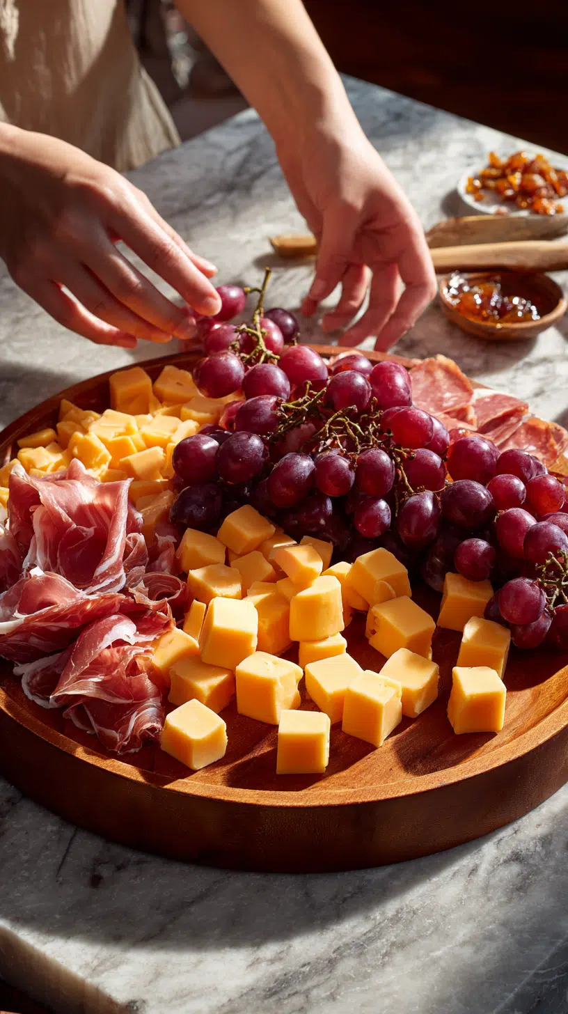 Preparing Charcuterie & Cheese Board Ideas step by step cooking process