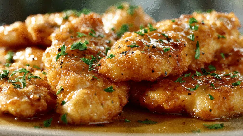 Golden crispy Chicken Tender hero shot