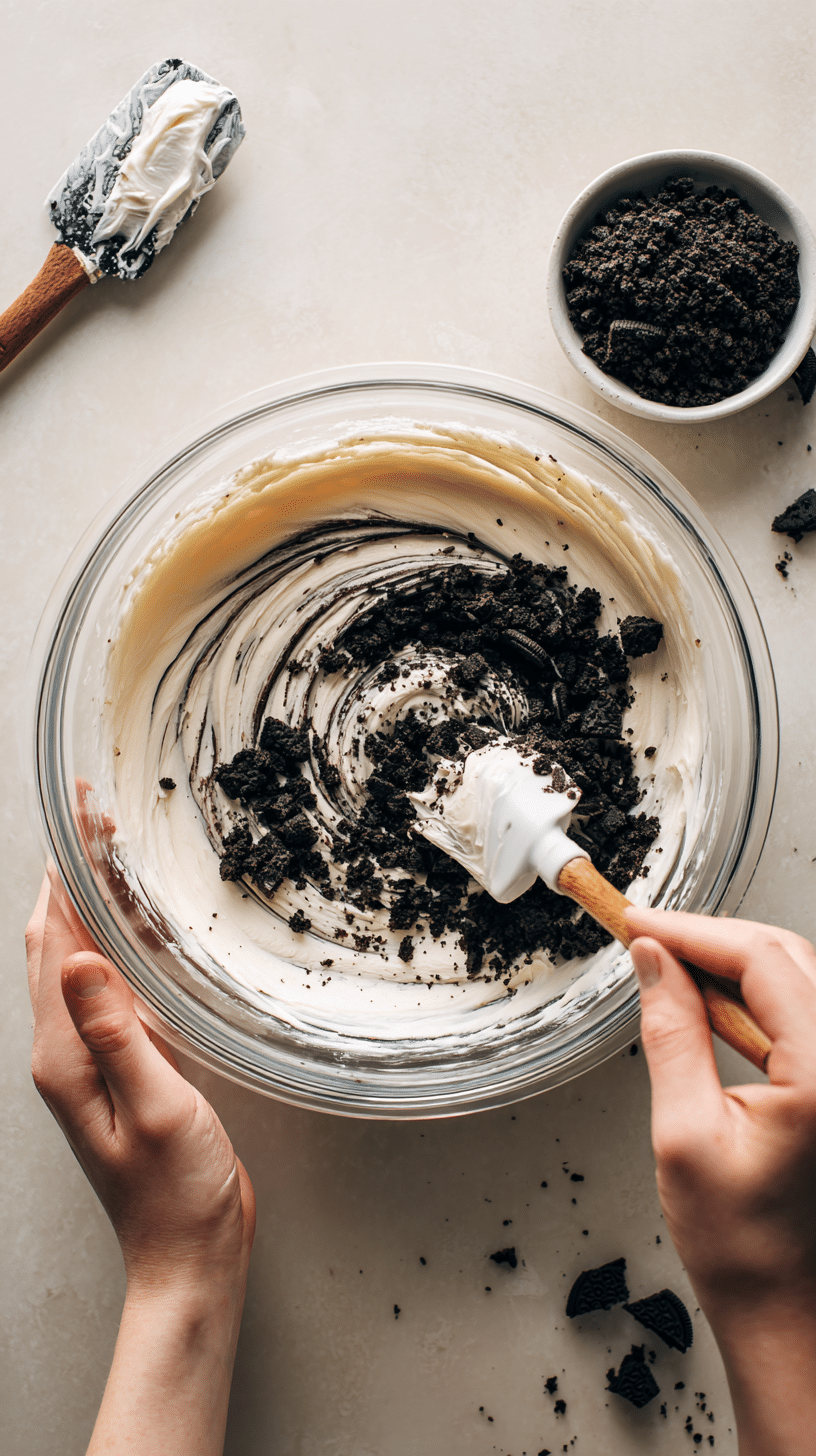 Preparing Cookies and Cream Fudge step by step cooking process