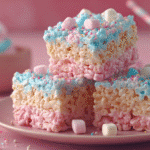 Cotton Candy Rice Krispy Treats hero shot of the finished dish