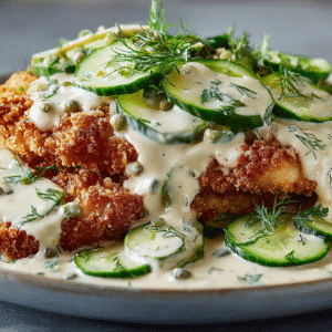 Crispy Dill Pickle Parmesan Chicken hero shot with crispy golden crust