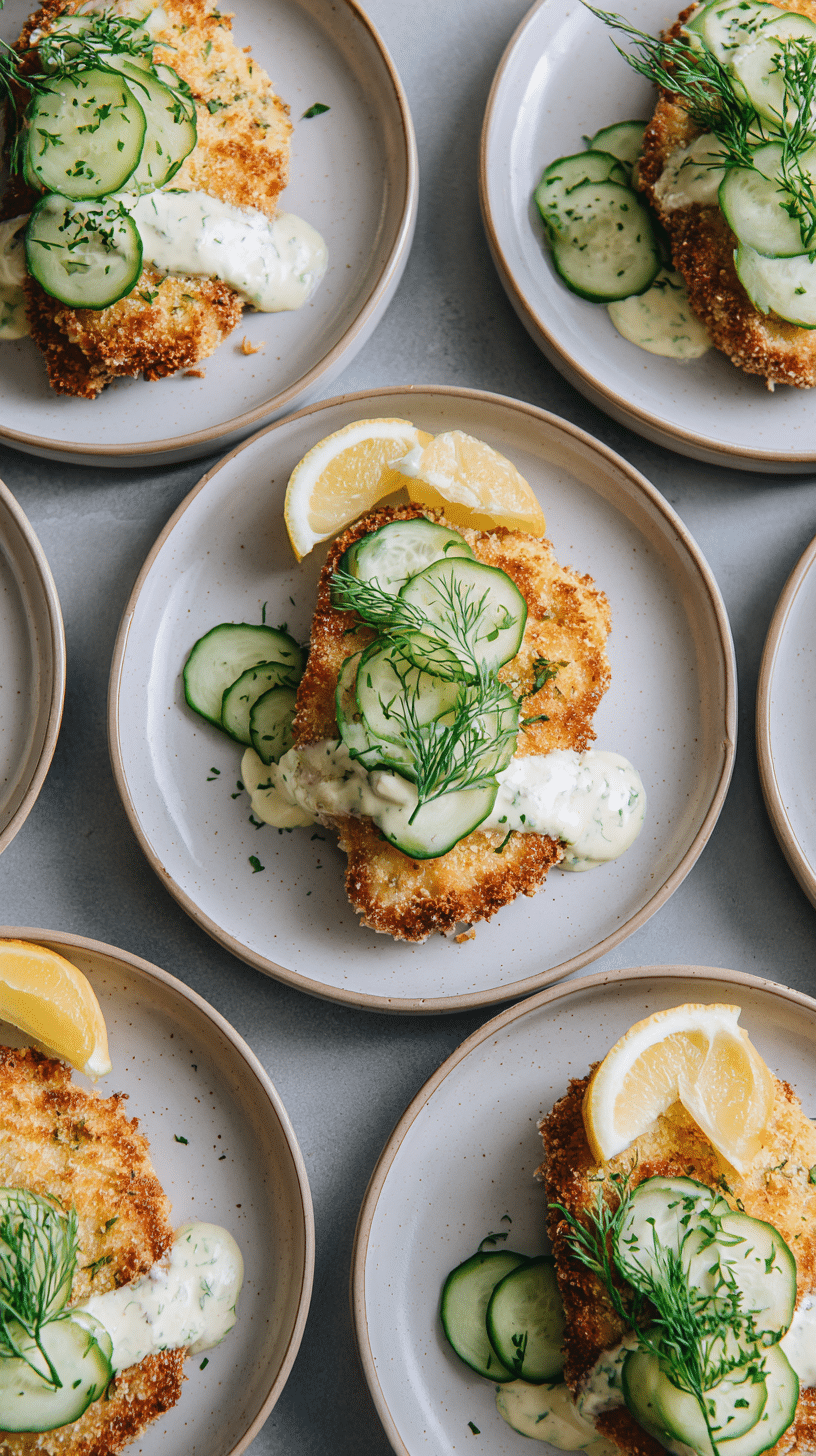 Crispy Dill Pickle Parmesan Chicken being served on beautiful dinnerware