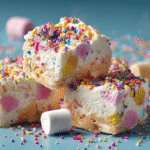 Fruity Marshmallow Fudge with colorful marshmallows and sprinkles