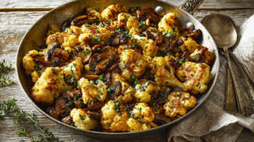 Garlic Cauliflower Mushroom Skillet hero shot