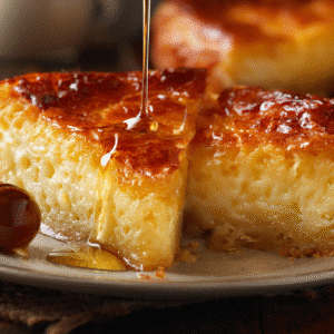 Golden Greek Honey Pie (Melopita) hero shot of the finished dish