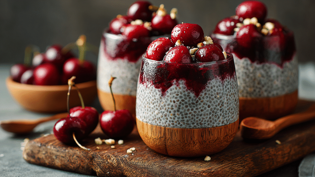 Healthy Cherry Chia Pudding hero shot
