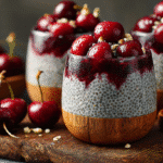 Healthy Cherry Chia Pudding hero shot