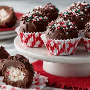 Hero shot of Martha Washington Candies with glossy chocolate coating