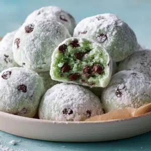 Mint Chocolate Chip Snowball Cookies hero shot