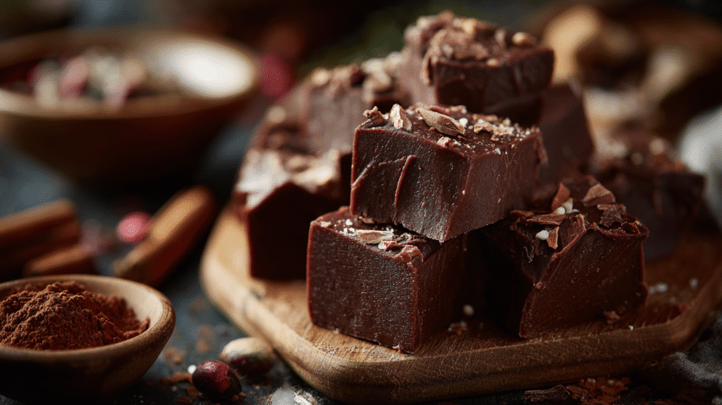 Hero shot of Mouthwatering 3 Ingredient Pumpkin Chocolate Fudge