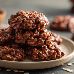 Hero shot of Peanut Butter No Bake Cookies